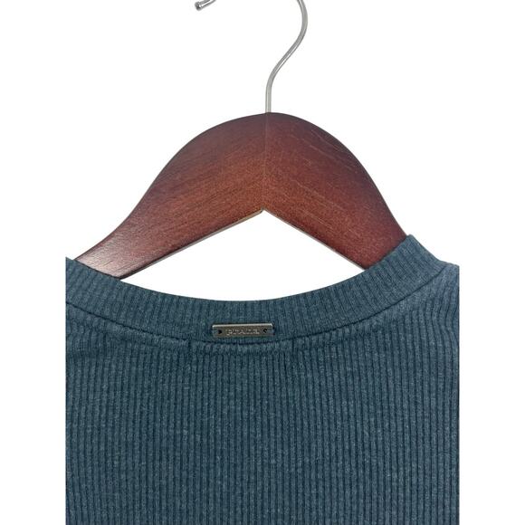 Prana Women’s Foundation Rib Tee Dark Teal XS Green Baby T-shirt Fitted Stretch - Picture 3 of 8